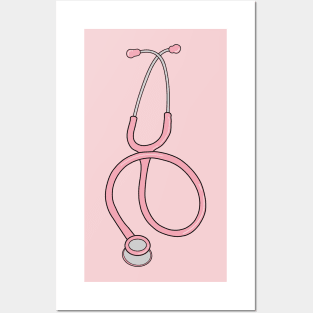 Pink stethoscope Posters and Art